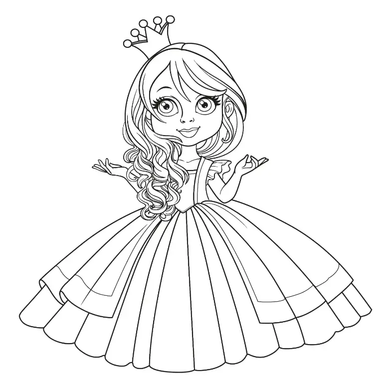 Free Princess Picture To Color In
