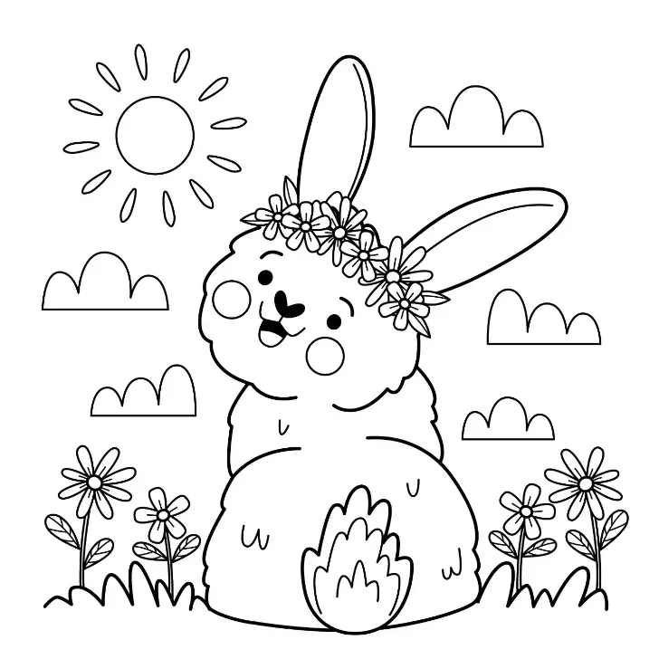 Free Rabbit Picture To Color In