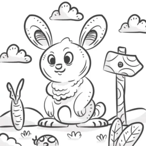 Free Rabbit Picture To Color In