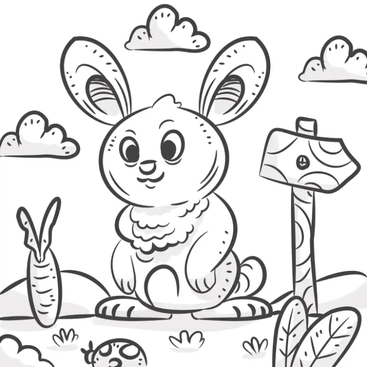 Free Rabbit Picture To Color In