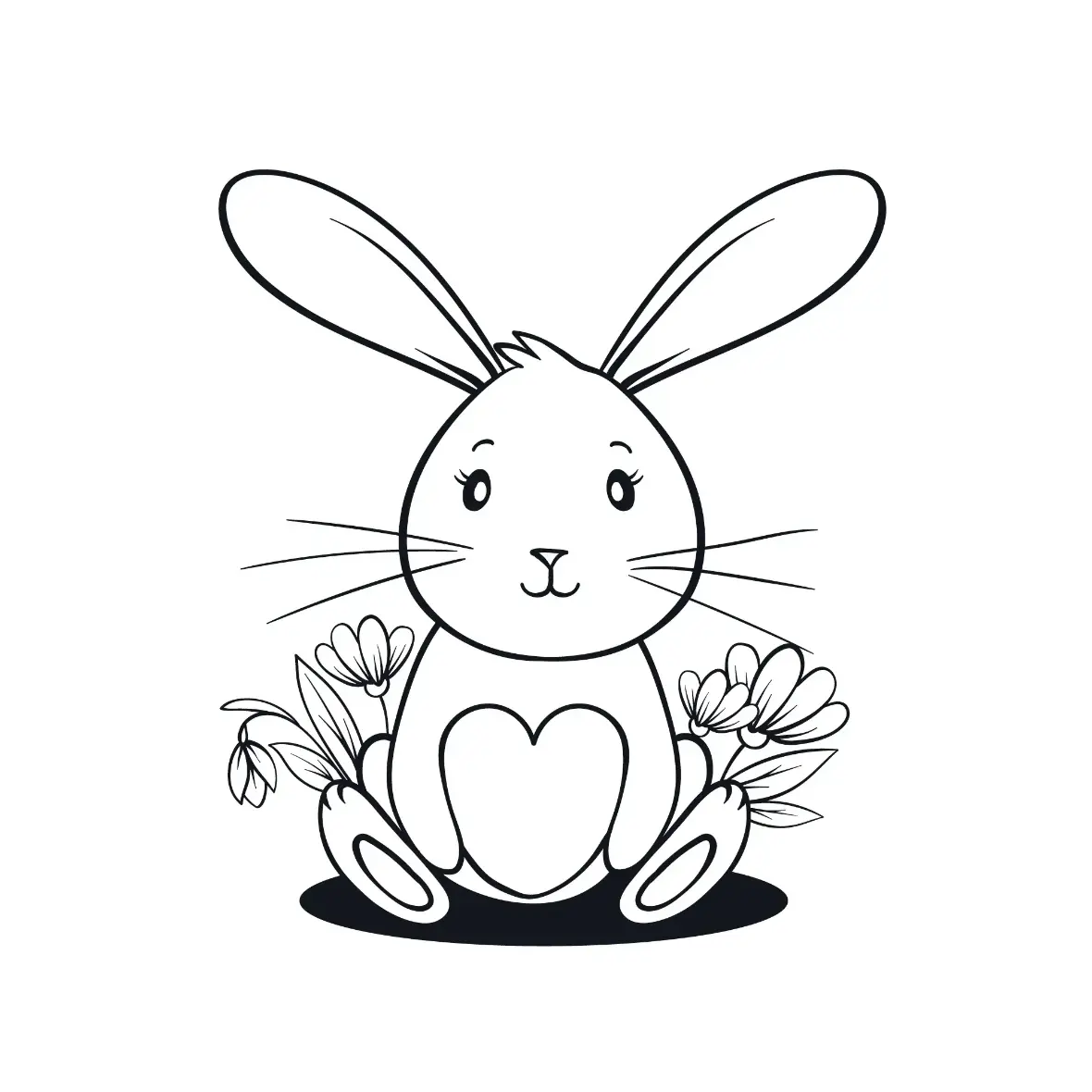 Free Rabbit Picture To Color In