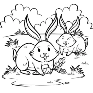 Free Rabbit Picture To Color In