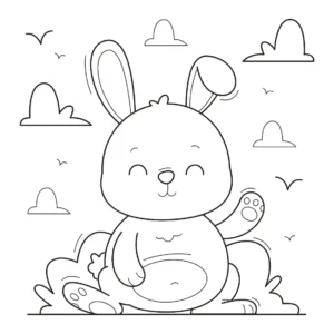 Free Rabbit Picture To Color In