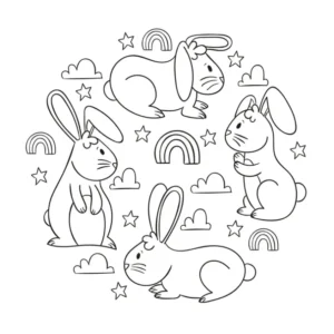 Free Rabbit Picture To Color In