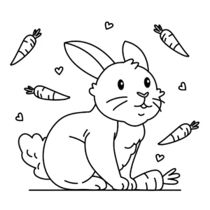 Free Rabbit Picture To Color In