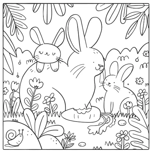 Free Rabbit Picture To Color In