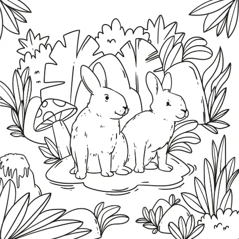 Free Rabbit Picture To Color In