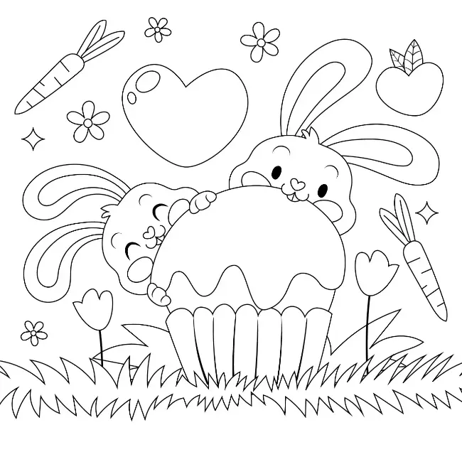 Free Rabbit Picture To Color In