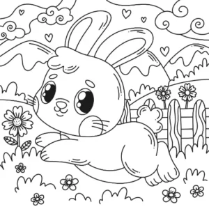 Free Rabbit Picture To Color In