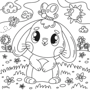 Free Rabbit Picture To Color In