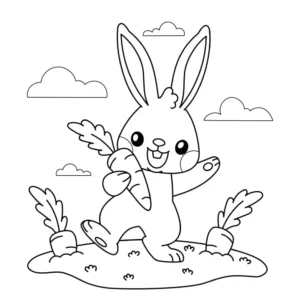 Free Rabbit Picture To Color In