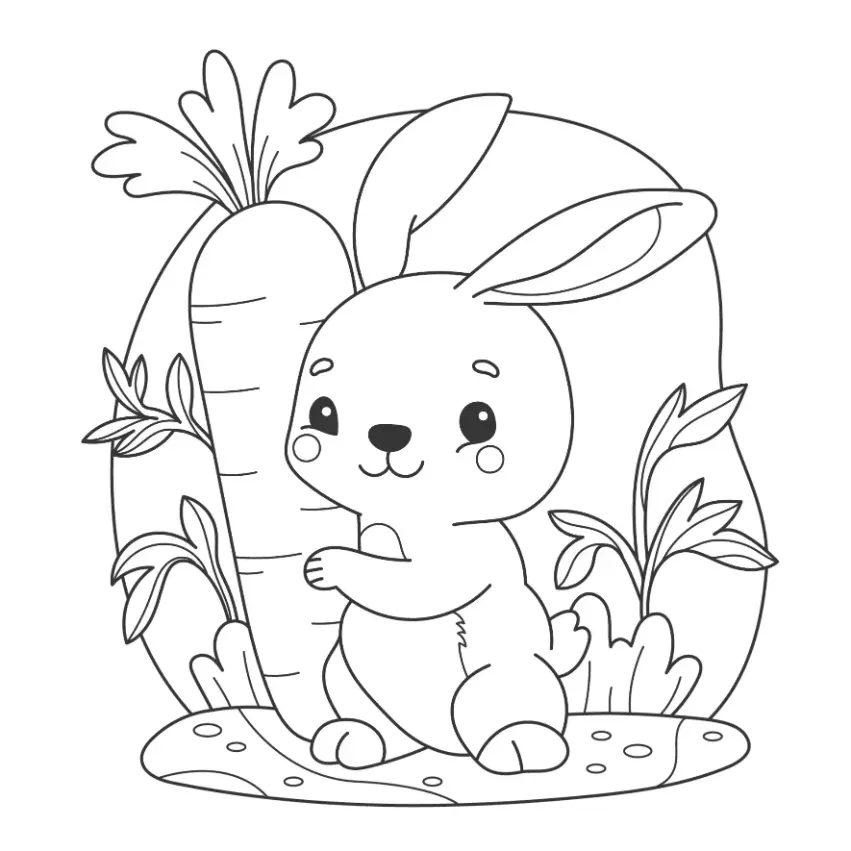 Free Rabbit Picture To Color In