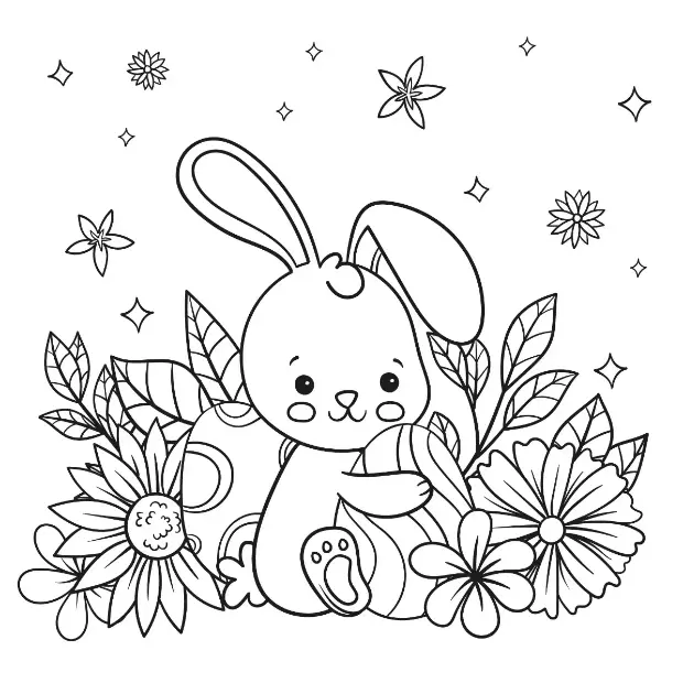 Free Rabbit Picture To Color In
