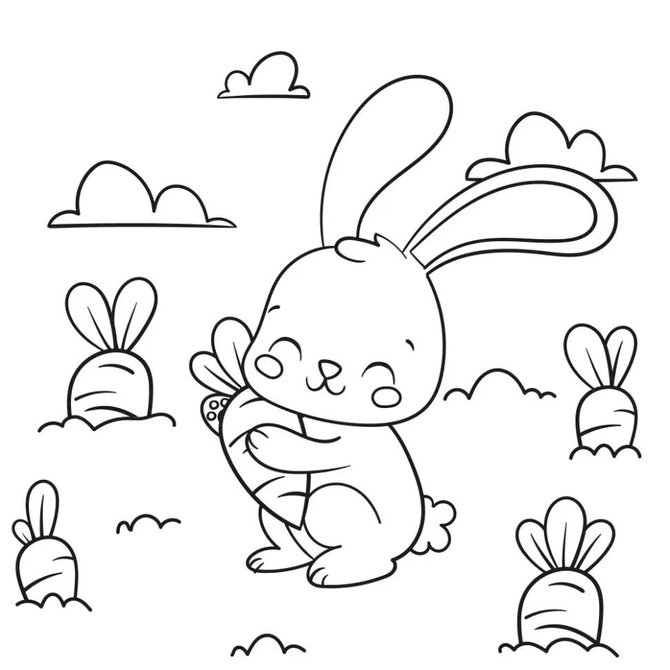 Free Rabbit Picture To Color In