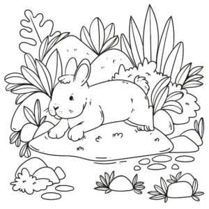 Free Rabbit Picture To Color In