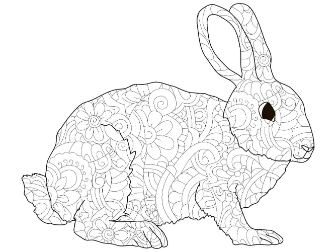 Free Rabbit Picture To Color In
