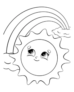 Free Rainbow Picture To Color In