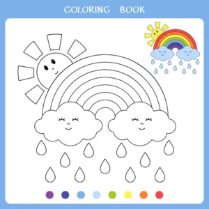 Free Rainbow Picture To Color In