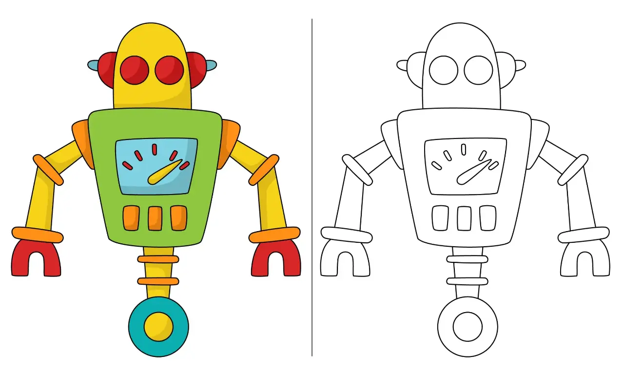 Free Robot Picture To Color In