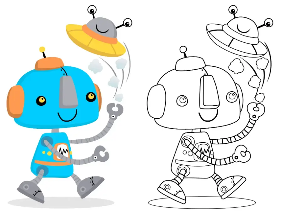 Free Robot Picture To Color In