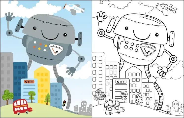 Free Robot Picture To Color In
