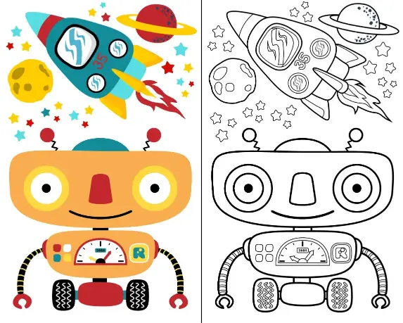 Free Robot Picture To Color In