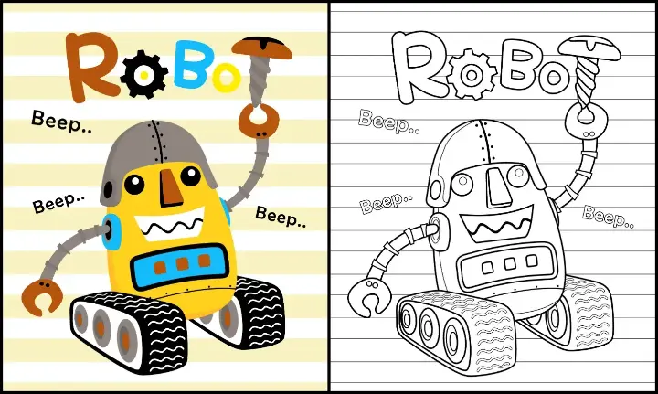 Free Robot Picture To Color In