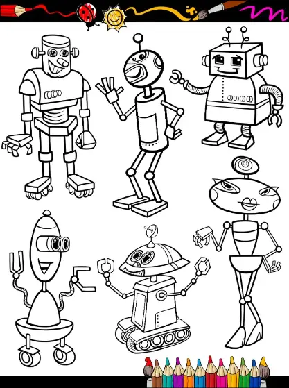 Free Robot Picture To Color In