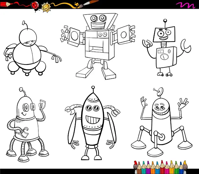 Free Robot Picture To Color In