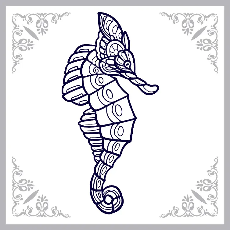 Free Seahorse Picture To Color In