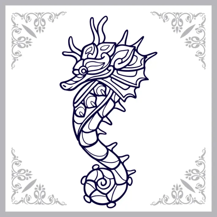 Free Seahorse Picture To Color In