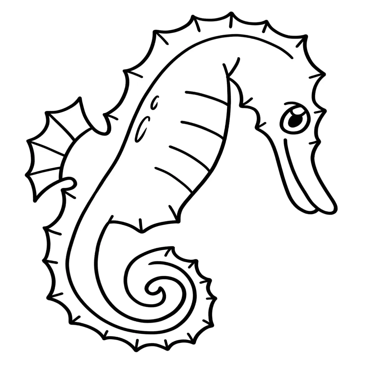 Free Seahorse Picture To Color In