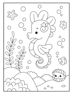 Free Seahorse Picture To Color In