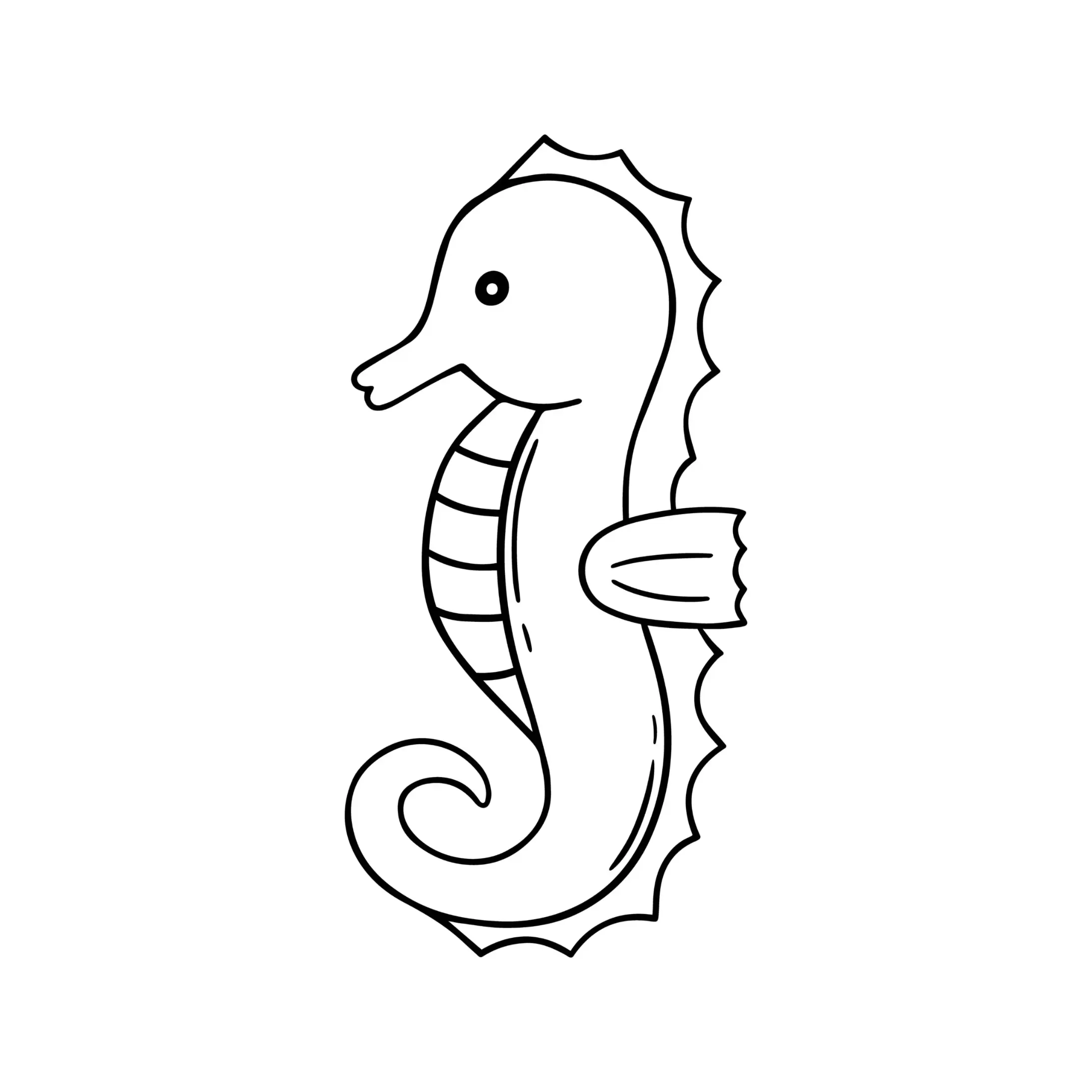 Free Seahorse Picture To Color In