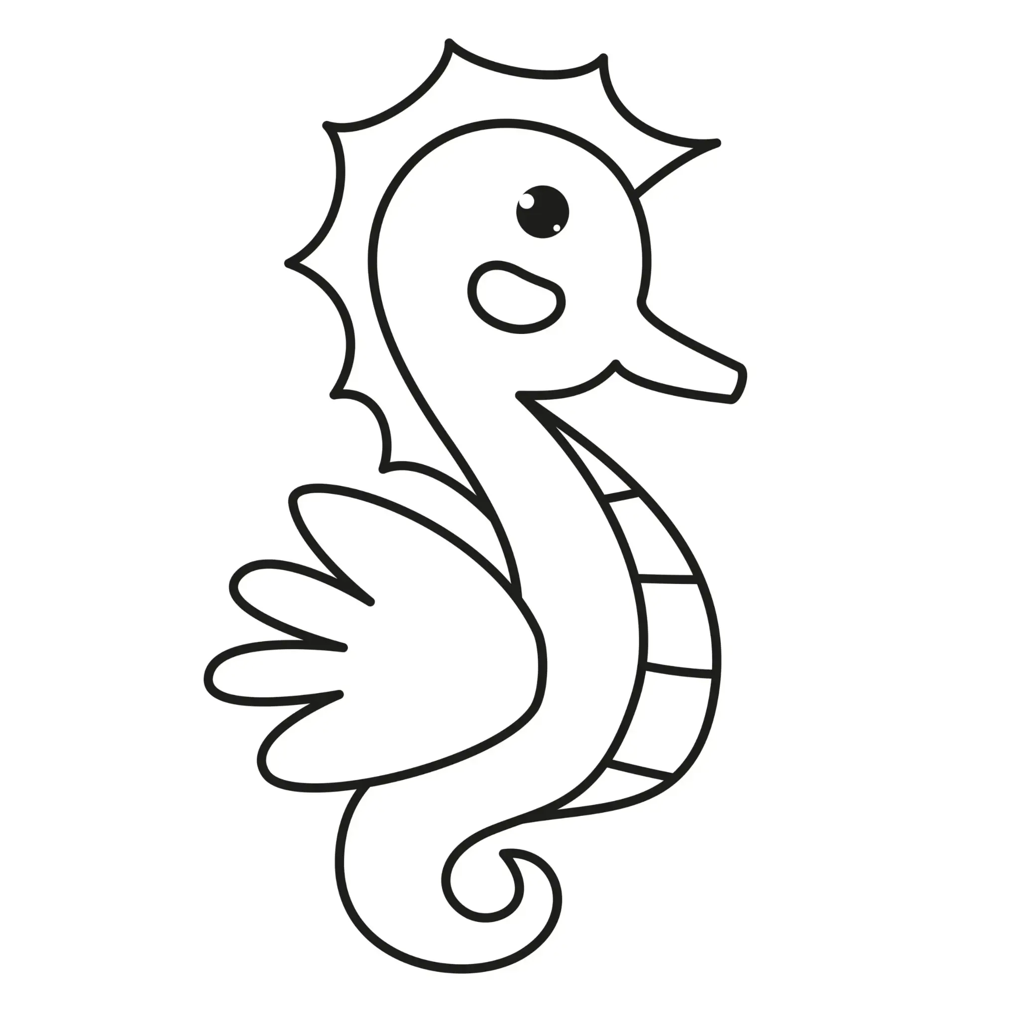 Free Seahorse Picture To Color In
