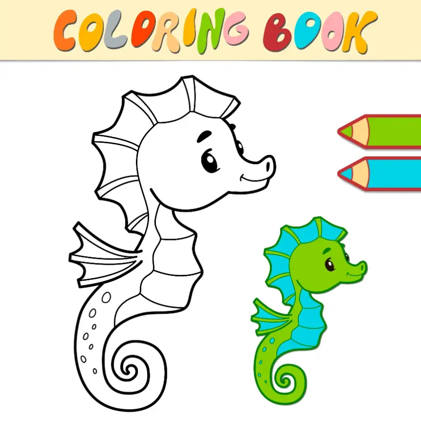 Free Seahorse Picture To Color In