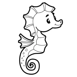 Free Seahorse Picture To Color In