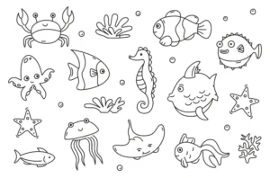 Free Seahorse Picture To Color In