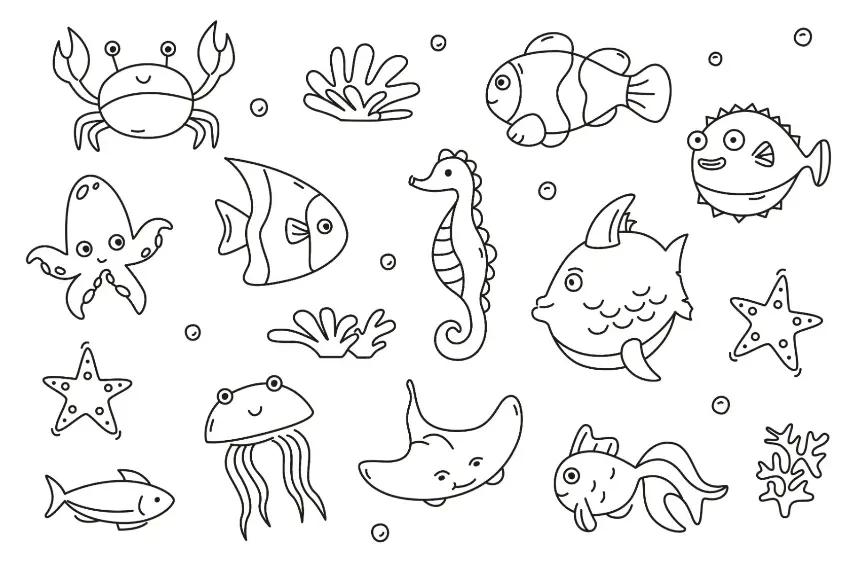 Free Seahorse Picture To Color In