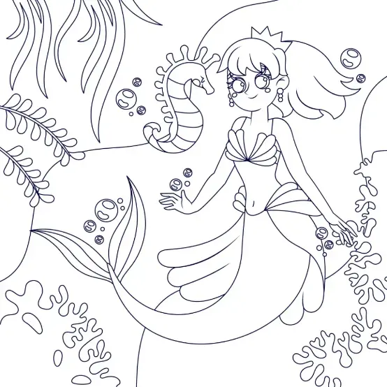 Free Seahorse Picture To Color In