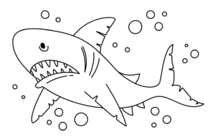 Free Shark Picture To Color In