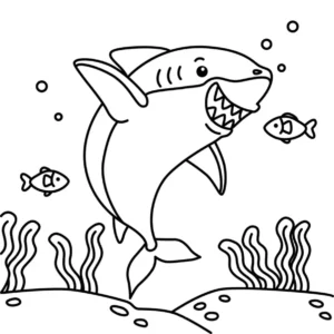 Free Shark Picture To Color In