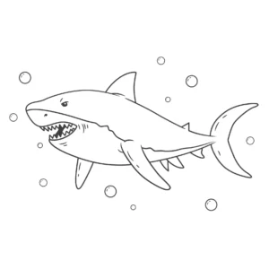 Free Shark Picture To Color In