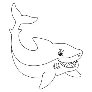 Free Shark Picture To Color In