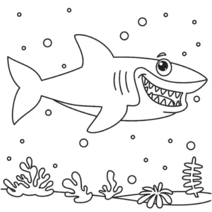 Free Shark Picture To Color In