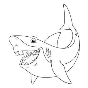 Free Shark Picture To Color In