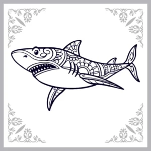 Free Shark Picture To Color In