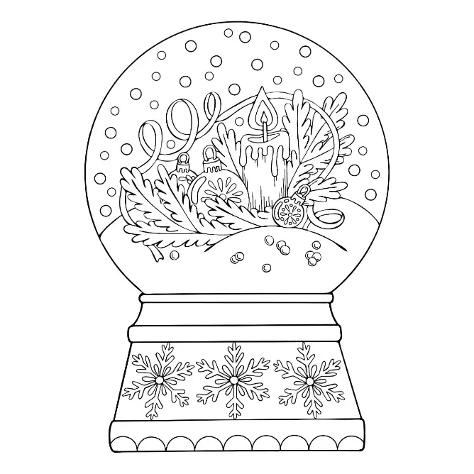 Free Snow Globe Picture To Color In