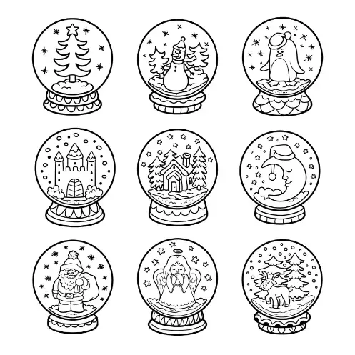 Free Snow Globe Picture To Color In
