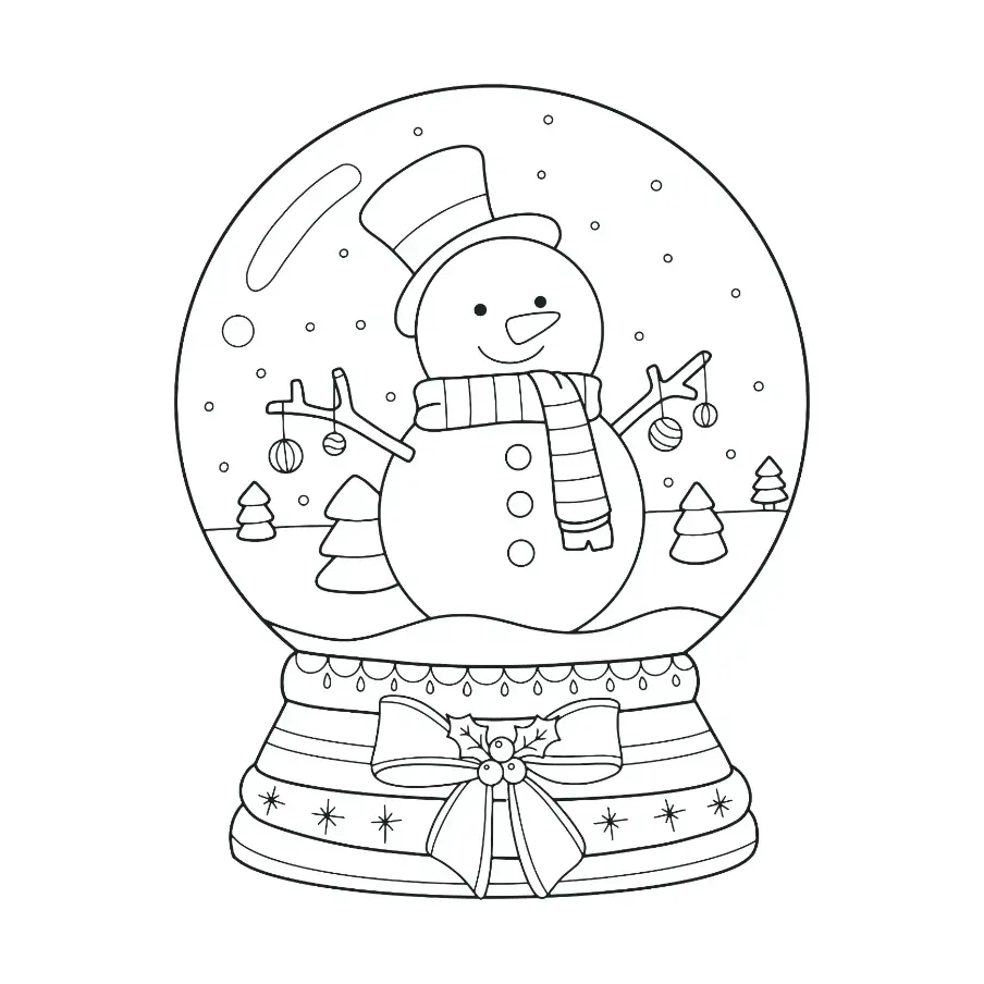 Free Snow Globe Picture To Color In